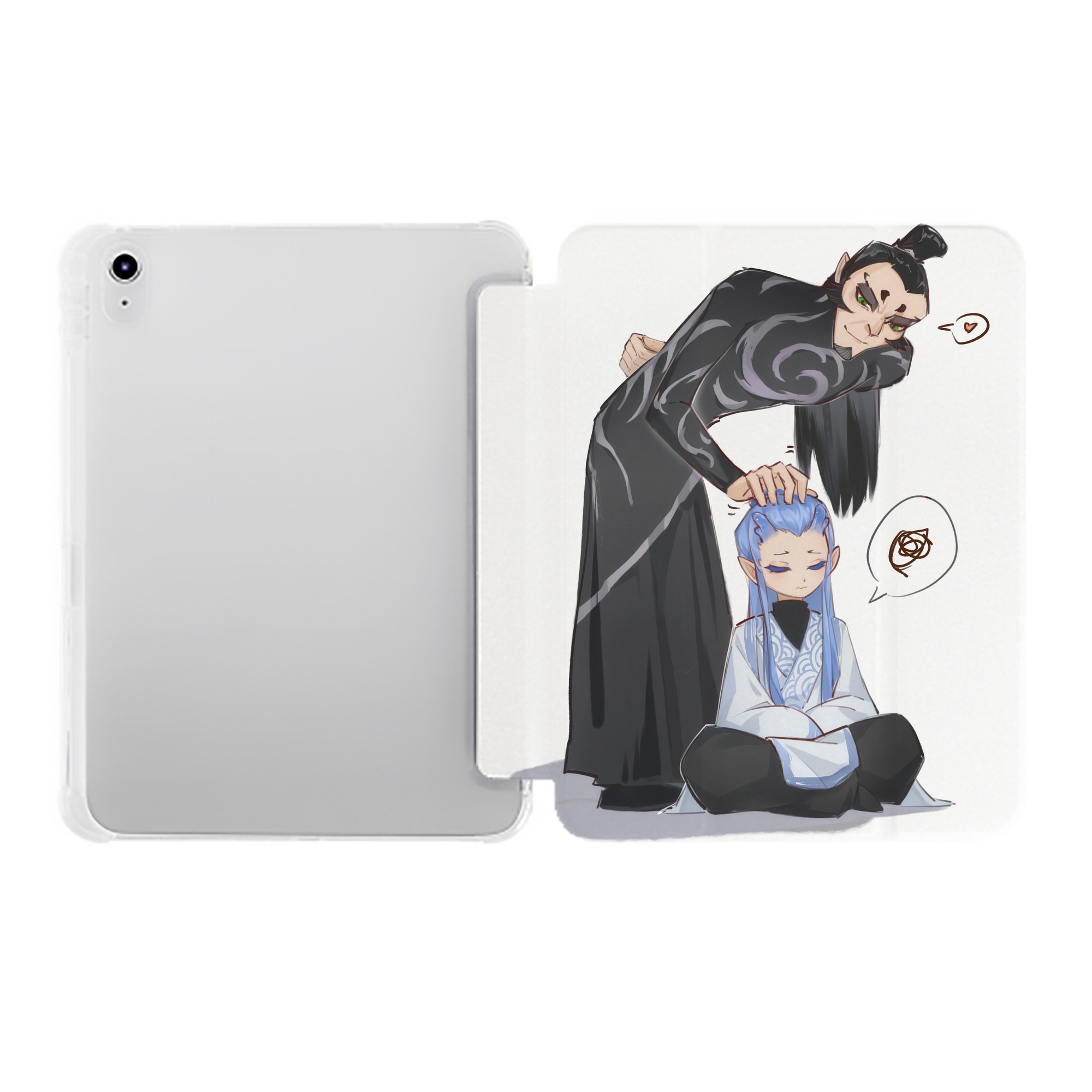 （画像用） Ne Zha 2 ナタ 魔童の大暴れ IPad ケース ペン収納付き 三つ折りスタンド PUレザー×シリコン 対応機種9.5/10.5/10.9インチ
